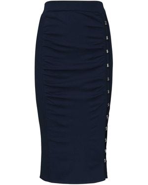 Pinko Long Knitted Skirt With Hooks - Blue