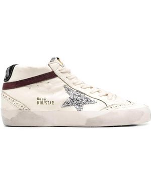 Golden Goose Mid Star Leather Trainers - Natural