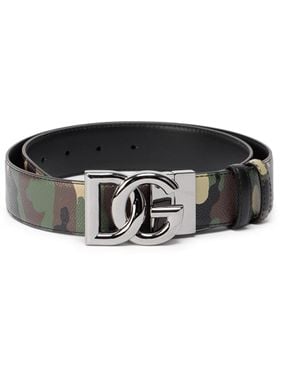 Dolce & Gabbana Reborn To Live Reversible Leather Belt - Black