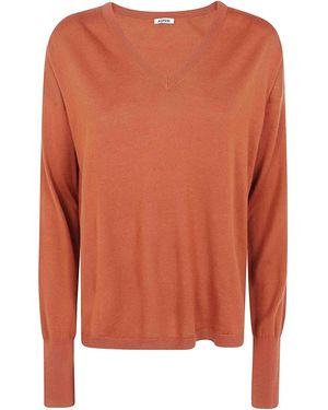 Aspesi V Neck Jumper - Orange