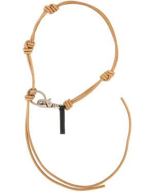 Our Legacy Leather Keychain - White