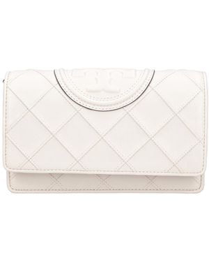 Tory Burch Fleming Chain Wallet - White