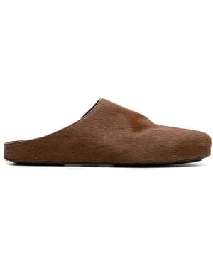 Uma Wang Fur Mules - Brown