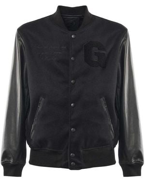 Giuliano Galiano Varsity Bomber Jacket - Black