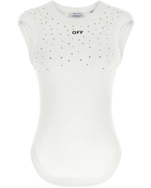Off-White c/o Virgil Abloh Top Swarowski - White