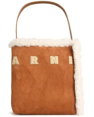Marni Museo Suede Bag - Brown