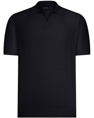 Nome Short-Sleeved Silk And Cotton Polo Shirt - Black