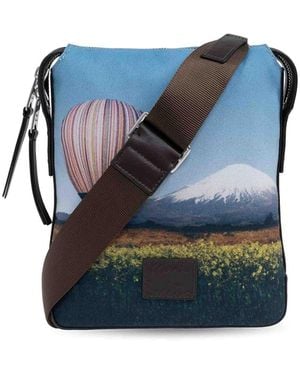 Paul Smith 'Stripe Balloon Mount Fuji'-Print Shoulder Bag - Blue