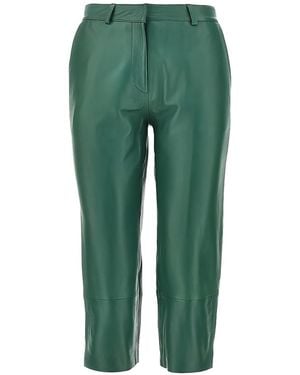 Frankie Shop Lior Leather Capri Trousers - Green