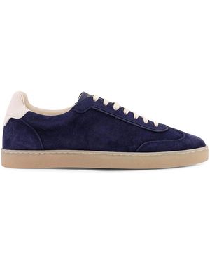 Brunello Cucinelli Suede Low-Top Trainers - Blue