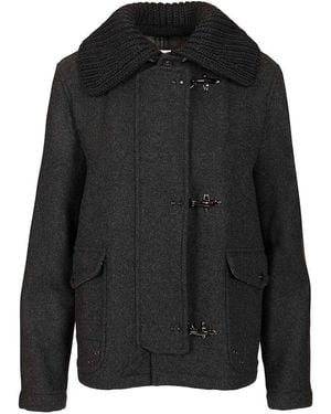 Fay 3-Hook Wool Jacket - Black