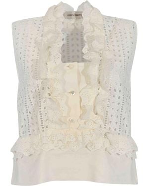 Alberta Ferretti Sleeveless Top - Natural