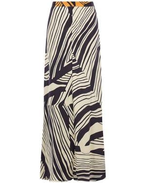 Raquel Diniz Striped Pure Silk Trousers - White
