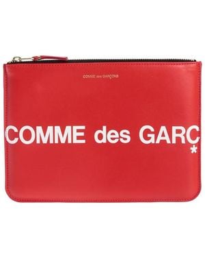 Comme des Garçons Huge Logo Clutch - Red