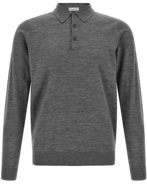 LARMERI STUDIO Merino Wool Polo Shirt - Grey