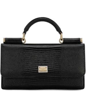 Dolce & Gabbana Iguana Print Dg Phone Case Bag - Black