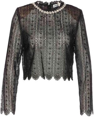 Self-Portrait Organza Lace Top - Black