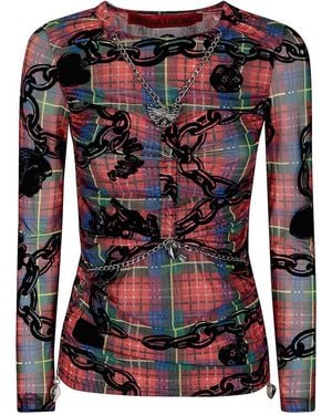 Chopova Lowena Sonicscape Mesh Top - Red