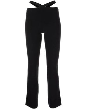 Alexander Wang High Waist Cross Leggings With Logo - Black