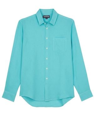 Vilebrequin Linen Shirt With Chest Pocket - Blue
