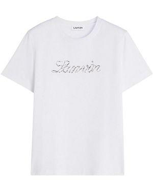 Lanvin Embroidered Script Logo T-Shirt - White