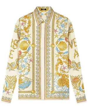 Versace Silk Shirt Made - Metallic