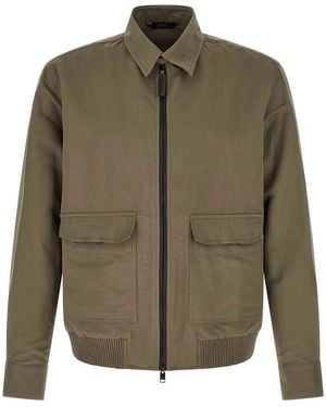 Brioni Linen Cotton Blouson - Green
