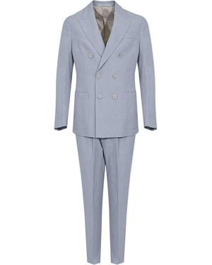 Eleventy Double-Breasted Suit - Blue
