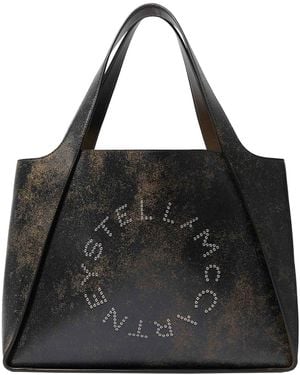 Stella McCartney Large Tote With Logo - Black
