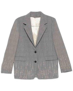 Golden Goose Wool Single-Breasted Jacket - Grey