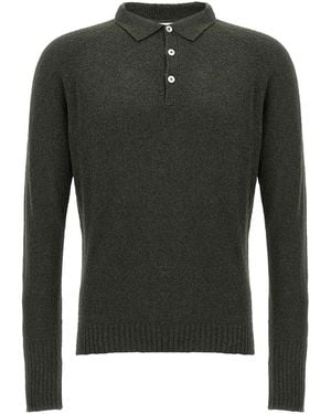 Ma'ry'ya Boucl Cotton Polo Shirt - Green