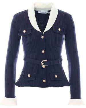 Self-Portrait Cardigan - Blu