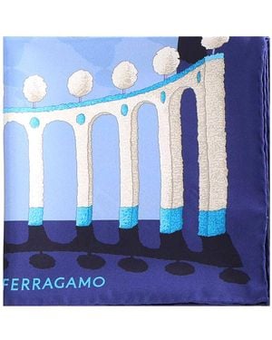 Ferragamo Silk Scarf With Print - Blue