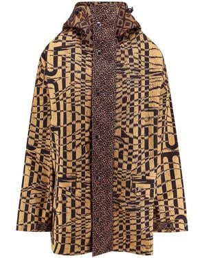 Pierre Louis Mascia Cotton Jacket With Hood - Brown