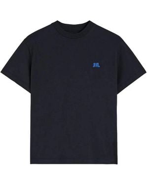 Jil Sander Embroidered Jil Logo Tee - Blue