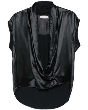 Alberta Ferretti Sleeveless Shiny Sat - Black