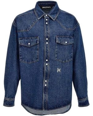 Palm Angels Monogram Jacket - Blue