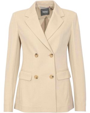 Max Mara Mmlrotondo Double-Breasted Jacket - Natural