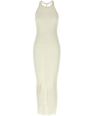 Rick Owens Ribbed Viscose And Silk Blend Maxi Dress - White