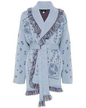 Alanui Cardigan Jacquard Bandana - Blu