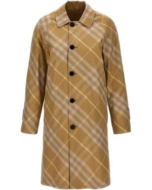 Burberry Check Reversible Coat - Natural