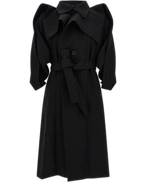 Issey Miyake Calligraph Trench Coat - Black