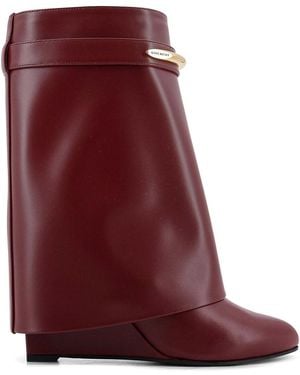 Givenchy Shark Leather Boots - Red