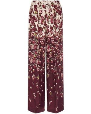 F.R.S For Restless Sleepers Palazzo Pants With Piping - Red