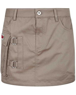Off-White c/o Virgil Abloh Co Gab Pocket Mini Skirt Fungi - Gray