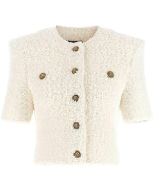 Balmain Cardigan Tweed Plumetis - Natural