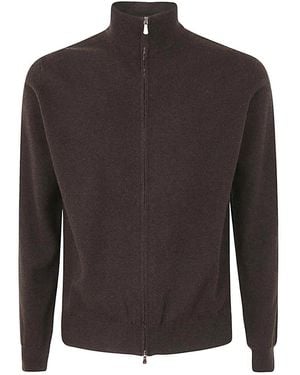 FILIPPO DE LAURENTIIS Full Zipped Jumper Wool Cashmere - Brown