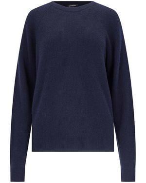 Canessa Ribbed Cashmere Crewneck Jumper - Blue