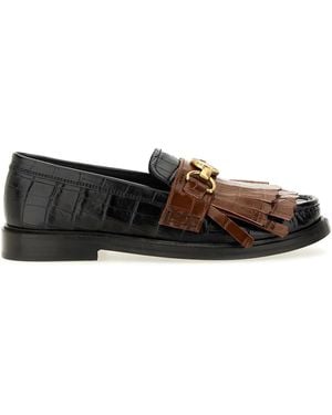 Moschino Moccasin With Bangs And Coin - Black