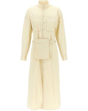 Lemaire Light Cotton Satin Midi Dress - Natural